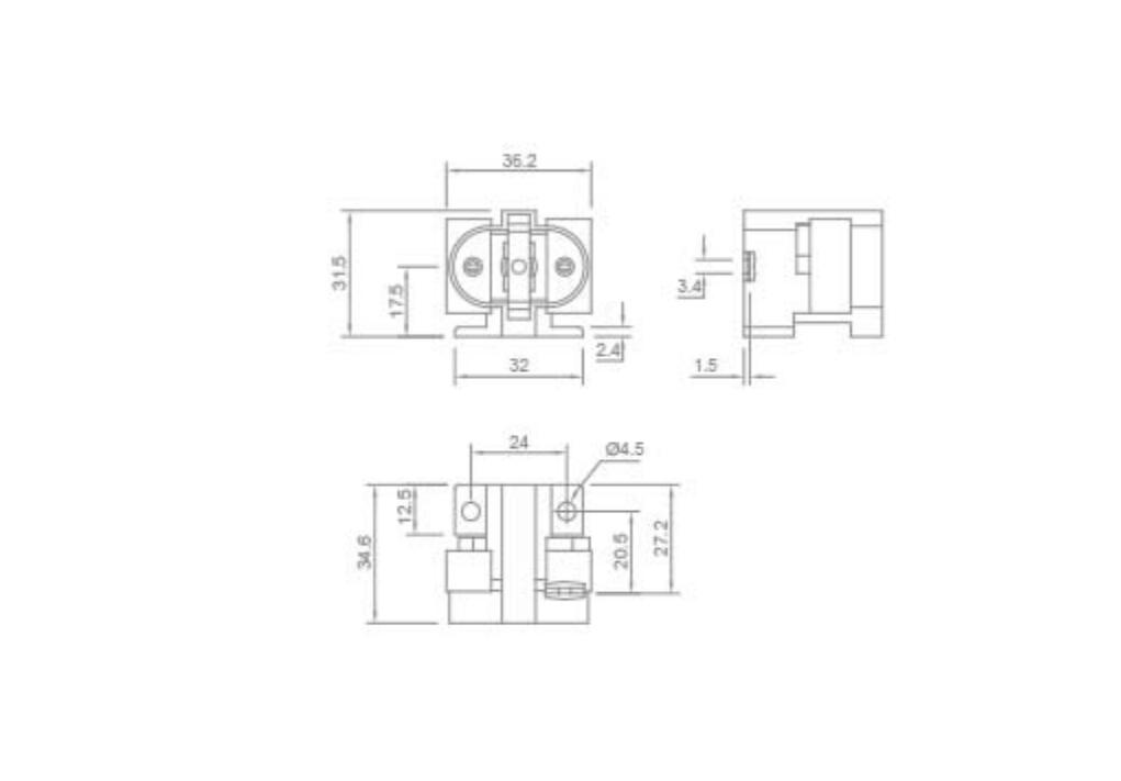 Portalampada FAI per lampade fluorescenti attacco G23 31.5x35.2 mm bianco - 9501 02