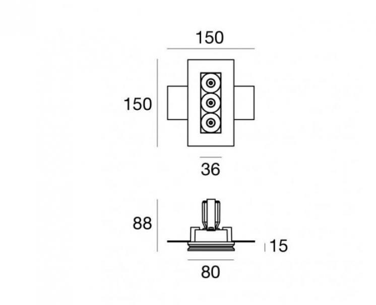 linea light faretto gypsum cell linea light 64637m45-12w 2700k - foto 2