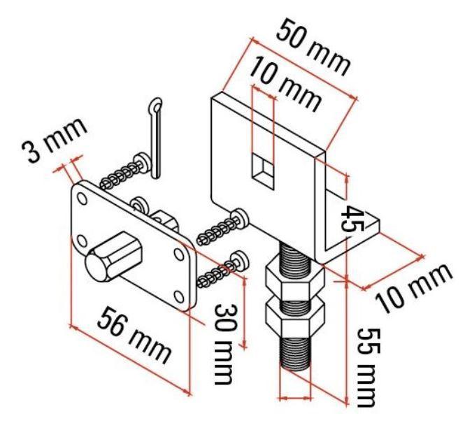 Supporto a omega Faac TM2 45 altezza regolabile - A4506-0630 01