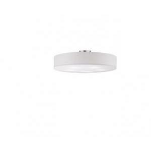 Plafoniera hotel tonda 5 luci diffusore in tessuto bianco diametro 65cm 603900501