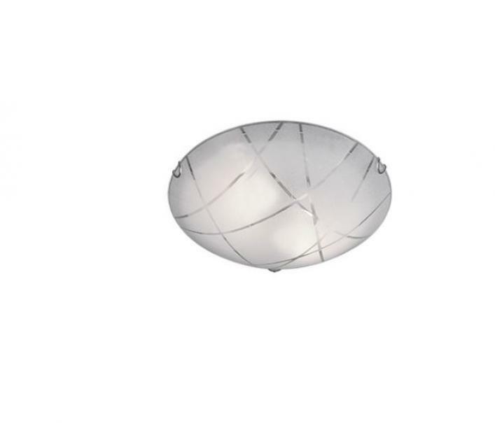 trio lighting sandrina plafoniera vetro graniglia con righe trasparenti 40 cm 601200200 - foto 1