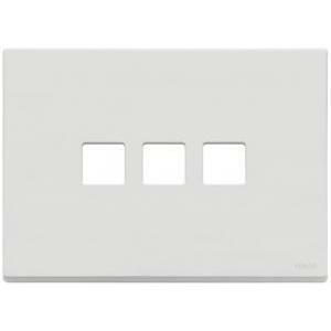 Eikon exe' placca 3 moduli con 3 fori flat bianco matt 22683.3.01