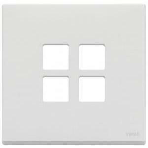 Eikon exe' placca 2 moduli con 4 fori flat bianco matt 22692.01