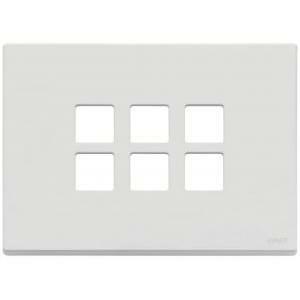 Eikon exe' placca 3 moduli con 6 fori flat bianco matt 22693.01