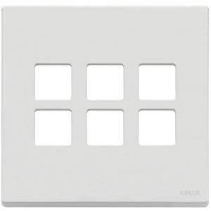 Eikon exe' placca 3 moduli con 6 fori flat bs bianco matt 22695.01