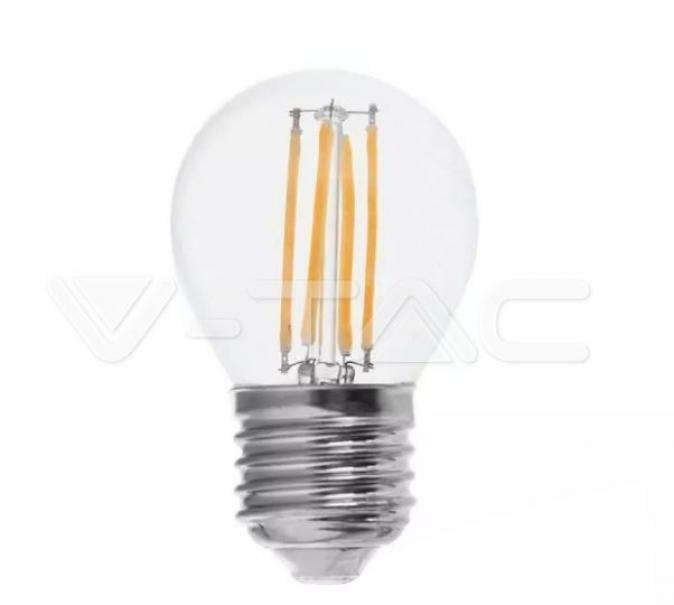 v-tac v-tac lampadina led a sfera filamento trasparente e27 6w 4000k vt-2366 2843 - foto 1