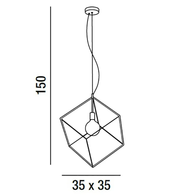 Sospensione Perenz Cube 1xE27 max 40W nero - 6693N 03