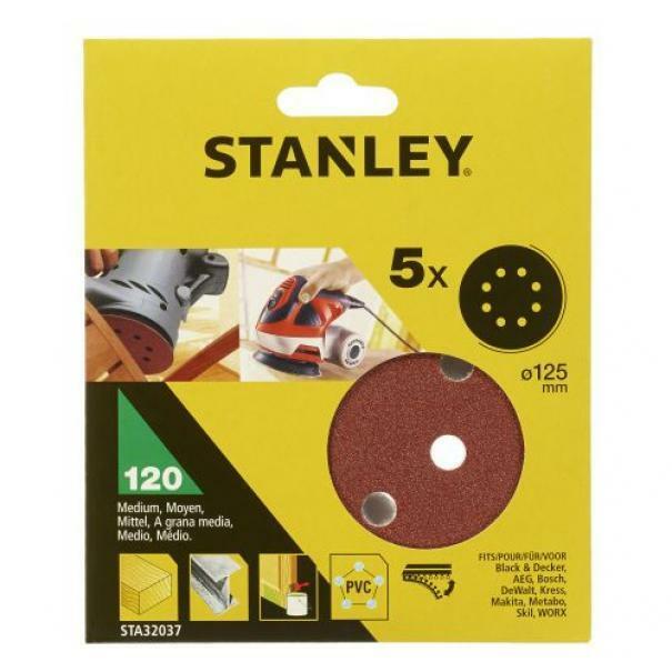 5 Dischi Abrasivi Stanley 120mm -  STA32037-XJ 01