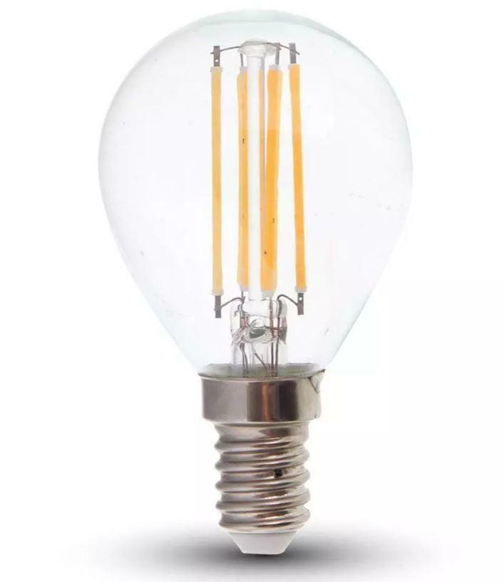 v-tac v-tac lampadina led a sfera filamento p45 e14 6w 2700k vt-2486 2854 - foto 1