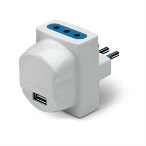 Adattatore usb + 2 prese 2p+t 10a colore bianco 146.510