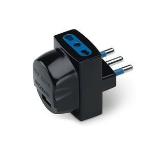 Adattatore usb+2 prese 2p+t 16a colore nero 146.511/n