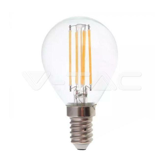 v-tac v-tac lampadina led a sfera e14 6w 2700k p45 filamento vt-2466 2845 - foto 1