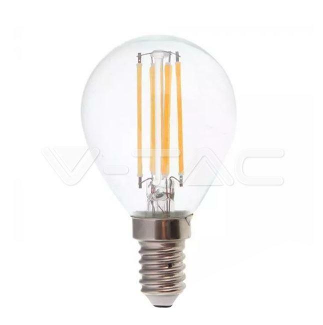 v-tac v-tac lampadina led a sfera e14 6w 4000k p45 filamento vt-2466 2846 - foto 1