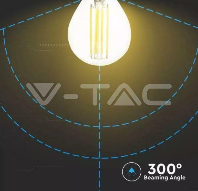 v-tac v-tac lampadina led a sfera e14 6w 4000k p45 filamento vt-2466 2846 - foto 3