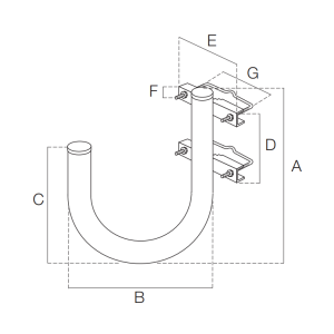 Supporto curvo per parabola  300x240x230mm - 2002p