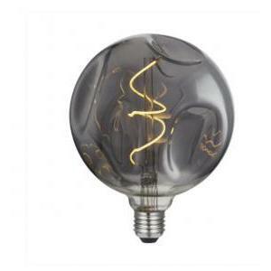 Lampadina led vintage globo d.140 bumped e27 5w 2000k vetro irregolare grigio fumo dl700208.00a