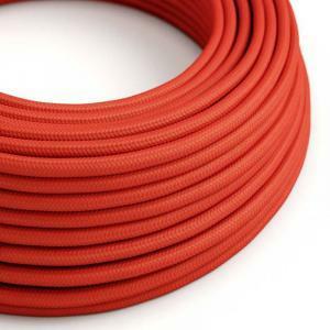 Cavo elettrico 2x0,75 rotondo rivestito in tessuto rosso xz2rm09