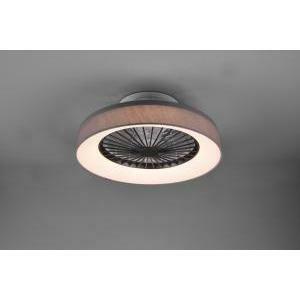 Faresund ventilatore e plafoniera led diffusore satinato con bordo tessuto grigio con telecomando multifunzione regolazione intensita' e temperatura di colore d.47cm r62662111