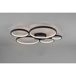 Rondo plafoniera led 5 cerchi metallo 49w 3000k nero 622610532