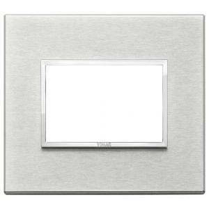 Eikon evo placca 3 moduli alluminio  colore grigio next  21653.02