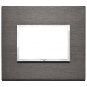 Eikon evo placca 3 moduli alluminio  colore grigio lava 21653.03