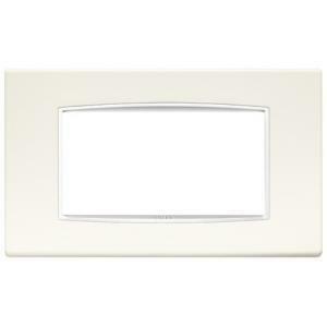 Placca classic metallo 4 posti colore bianco artic serie eikon bianca 20654.b01