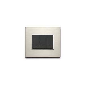 Eikon evo placca 3 moduli alluminio colore bronzo chiaro  21653.04