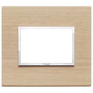 Eikon evo placca 3 moduli  legno naturale colore rovere sbiancato  21653.32