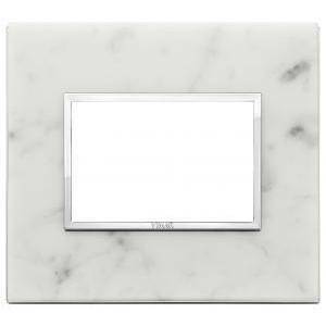 Eikon evo placca 3 moduli pietra naturale  colore bianco di carrara  21653.51