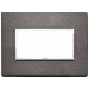 Eikon evo placca 4 moduli alluminio colore grigio lava  21654.03