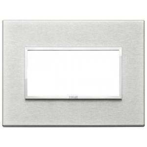 Eikon evo placca 4 moduli alluminio colore grigio next  21654.02