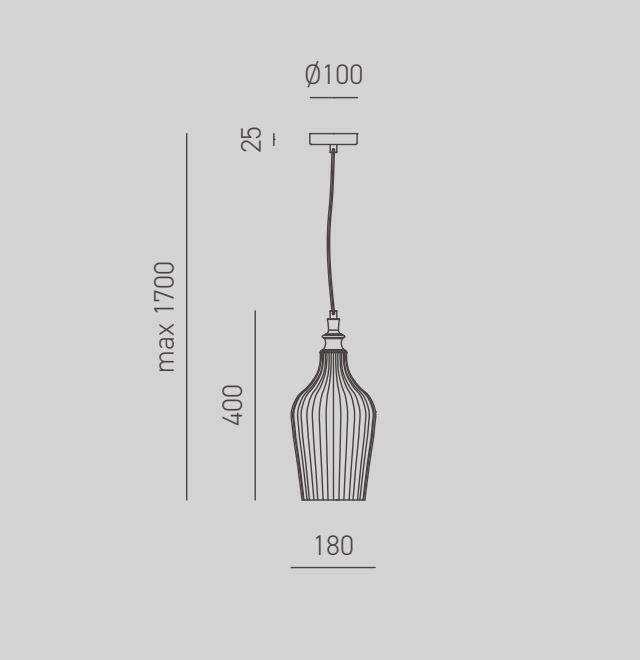 gea luce g.e.a. luce sospensione cleofe s/12 ambra 1xe27 lampadina esclusa fclsa12 - foto 3