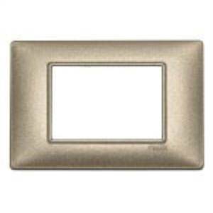 Plana placca 3 moduli metallo colore bronzo metallizzato 14653.70