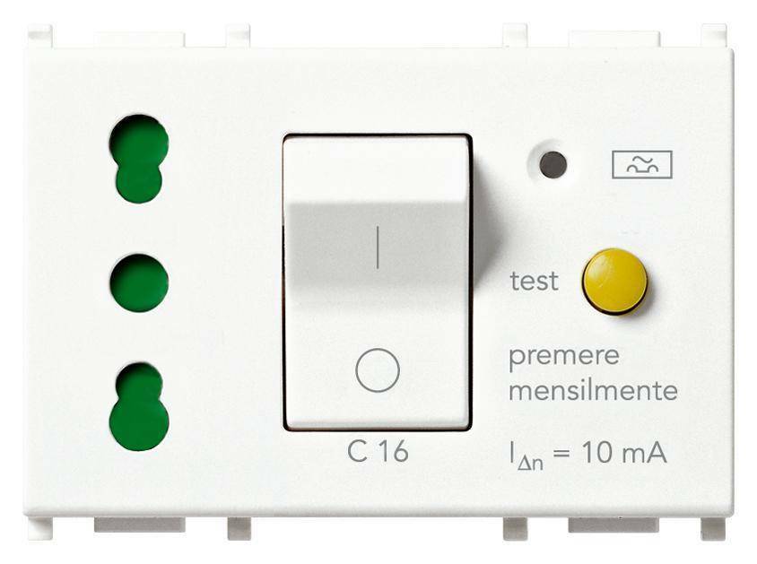 vimar vimar plana bpresa sicury 2p+t 16a standard italiano,interbloccata con interrruttore automatico  14283 - foto 1