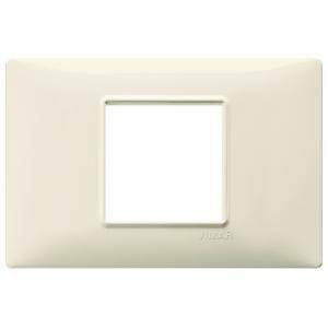 Plana placca 2 moduli centrali tecnopolimero colore beige 14652.03