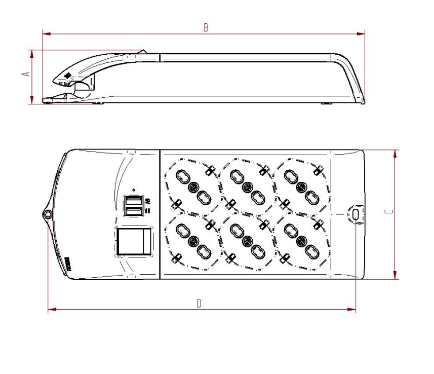 Multipresa 8 posti Fanton Fido 6 bipasso 2P+T 16A + 2 USB-A 3A cavo da 1.5m nero - 410351 02