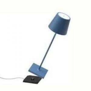 Lampada poldina led ricaricabile colore blu avio con base di ricarica a contatto ld0340a3