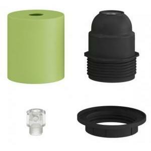 Kit portalampada attacco e27 verde prato kbm4551ve