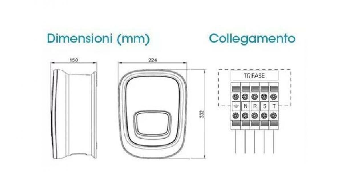 orbis orbis stazione di ricarica wallbox viaris uni ct222 trifase 22kw 3x32a obu7a000112 - foto 2