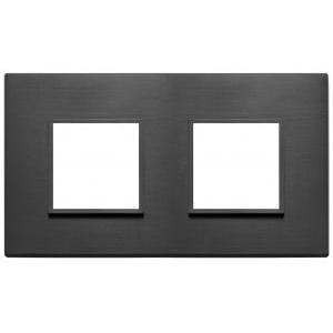 Placca  eikon evo 4 moduli (2+2) - colore nero totale 21643.18