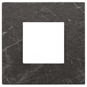 Placca 2 moduli colore nero marquina 22642.53