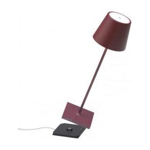 Poldina pro lampada da tavolo led ricaricabile 2,2w 3000k ip54 bordeaux ld0340x3