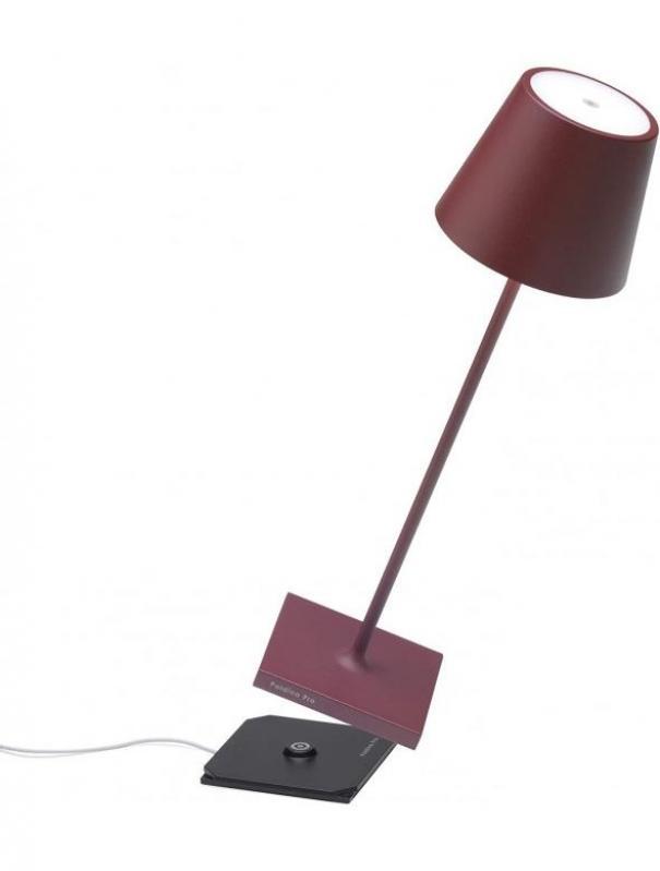 zafferano zafferano poldina pro lampada da tavolo led ricaricabile 2,2w 3000k ip54 bordeaux ld0340x3 - foto 1