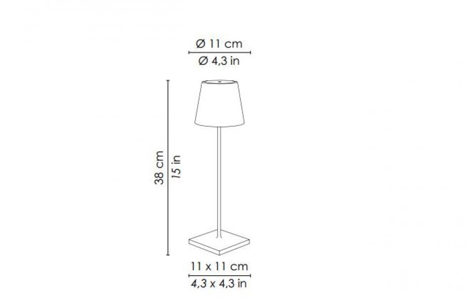 zafferano zafferano poldina pro lampada da tavolo led ricaricabile 2,2w 3000k ip54 bordeaux ld0340x3 - foto 3