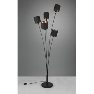 Piantana tommy con 5 paralumi nero e oro lampadine escluse ip20 r46335979