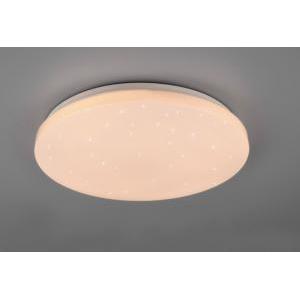 Plafoniera led kira diffusore bianco effetto cielo stellato rgb e telecomando multifunzione d.40cm 18w 3000-6000k r62381100