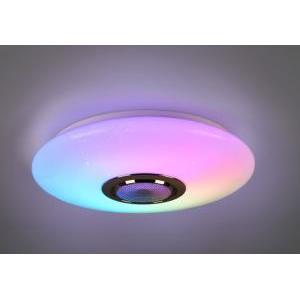 Plafoniera led musica diffusore bianco con cassa bluetooth rgb e telecomando multifunzione r69031101