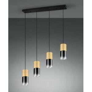 Sospensione robin 4 cilindri metallo ottone opaco lampadine escluse 310600454