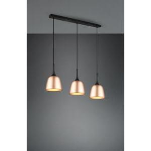 Chiron sospensione in alluminio nera 3 diffusori color ottone 310800308