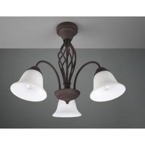 Plafoniera rustica metallo ruggine con 3 diffusori lampadine escluse 601000324